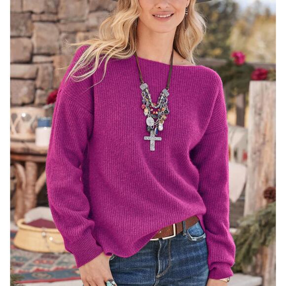 NWT SUNDANCE Jovie Cashmere Sweater Orchid Purple XL - Picture 1 of 6